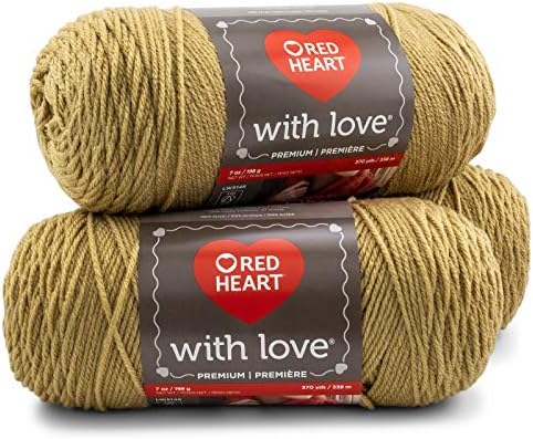 Red Heart With Love Yarn, 3-Pack - Tan 3 Pack