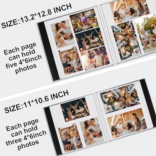 Zesthouse Photo Album Self Adhesive Pages, 60 Pages Magnetic Scrapbook Albums with Sticky Page, Photos Album Holds 8x10 & 5X7 & 4x6 & 6x8 & 3x5, Large Picture Book Ideal Gift for Family Wedding Baby
