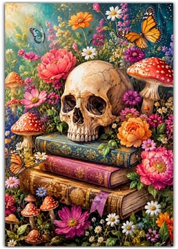 CRZMODE Skull Paint by Numbers Kit for Adults, Skull, 16x20 inch