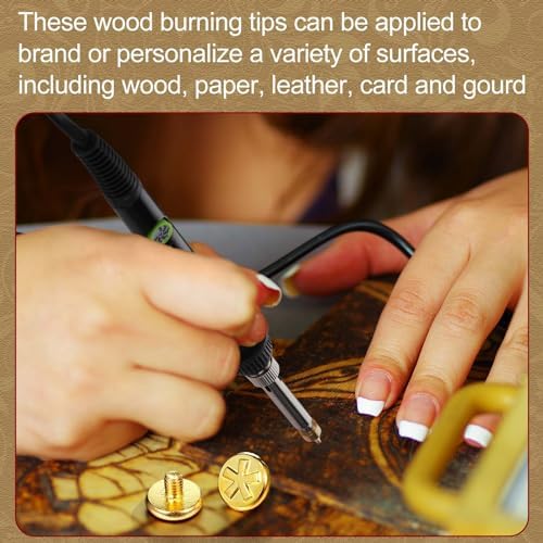 Lothee 43 Pcs Wood Burning Tips Kit, Wood Burning Letters Numbers Alphabet Stamps Stencils Templates for Stippling Embossing Branding Crafts Personalization Tools Gift for Dad(Different Shape)