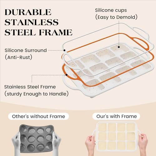Mini Brownie Pan with Dividers, 12 Cup Square, Cream