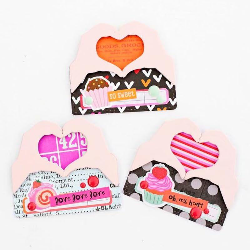 KSCRAFT 2024 November Valentine Release Metal Cutting Dies Stencils for DIY Scrapbooking Decorative Embossing DIY Paper Card (Heart Hands Bag Topper)
