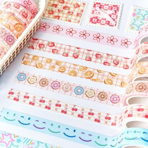Washi Tape Set 10 Rolls - Colorful Theme Washi Tape