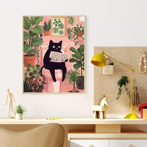 Dawnsphere Black Cat Paint by Numbers Kit for Adults Without Frame 16x20 in