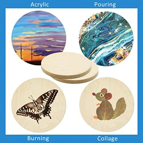 Falling in Art 2 Pack 6'' Unfinished Round Birch Wood Panels for Painting