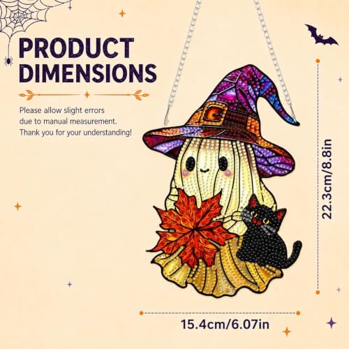 Ghost Hanging Diamond Art Kits for Adults, Diamond Painting Suncatchers