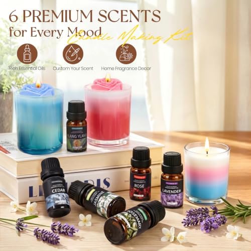 Fanyajoo Candle Making Kit,Candle Making Kit for Adults & Beginners–1200g Soy Wax，Digital Wax Melting Pot, Floral Candle Molds, Gift Boxes,Complete DIY Set，Perfect for Home Crafts & Giftin