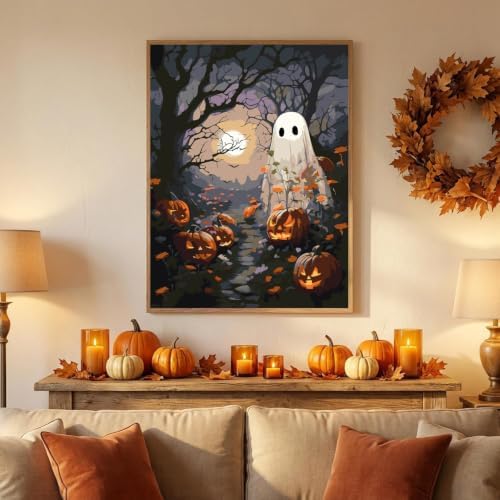 Halloween Paint by Numbers Kit for Adults,Ghost Paint by Number 12x16 in
