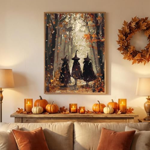 Halloween Paint by Numbers Kit for Adults,Witch Paint by Number 12x16 inch
