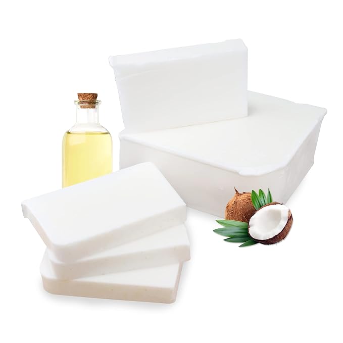 Primal Elements Coconut Oil Soap Base - Moisturizing Melt and Pour Glycerin Soap Base for Crafting and Soap Making, Easy to Cut - 2 Pound