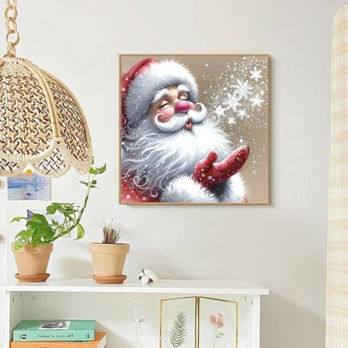 Santa Claus Diamond Art Kits for Adults Beginner, DIY Diamond Art Christmas Diamond Dots Gem Art Crafts with Tools,diamond painting Round Full Drill Funny Crafts for Home Wall Decor&Gift-13.78X13.78in