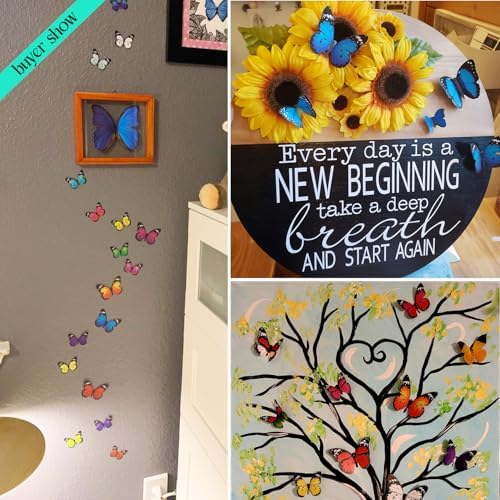 80 Pcs 3D Butterfly Wall Stickers Decorations for Room Decor