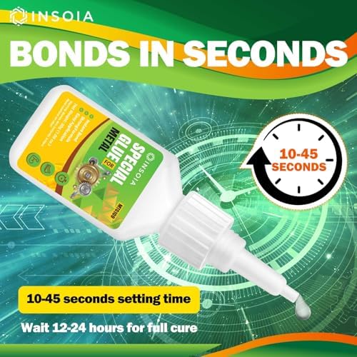 INSOIA Super Metal Glue Clear, 20g, Strong Bond, with Precision Tips