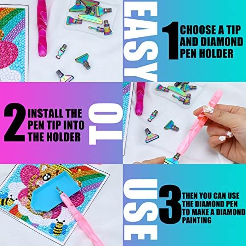 23 Pcs Diamond Art Tool Kit, Diamond Painting Pens Kit,Bright Colors