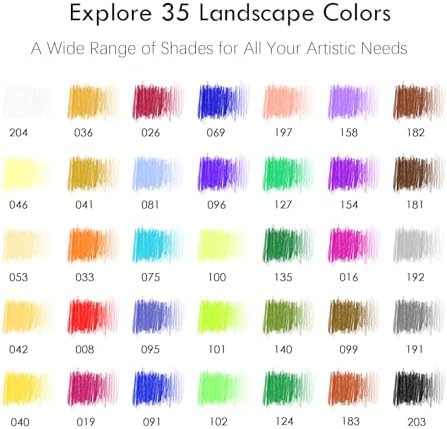 KALOUR PDAS 36-piece Yellow Landscape Colored Pencil Set, Pre-sharpened Wooden Colored Pencils for Adults Artists Beginners Coloring Books Drawing & Sketching