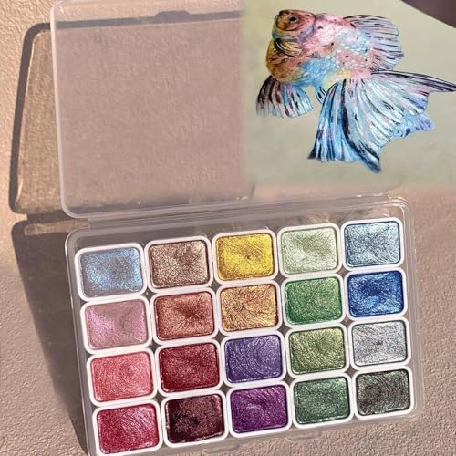 Forestry Shifting Watercolor Painting Set，Metallic Watercolors，Glitter Watercolor Paint For Children Adults Art Painting (Breeze 20 colors 1 ml（1* Pen）)