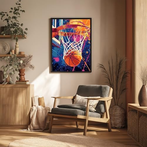 Reivworl Basketball Diamond Art Kits for Adults Beginner 12×16 inch