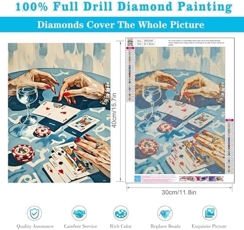 Blue Retro Poker Diamond Art Kits for Adults Diamond Painting Kits