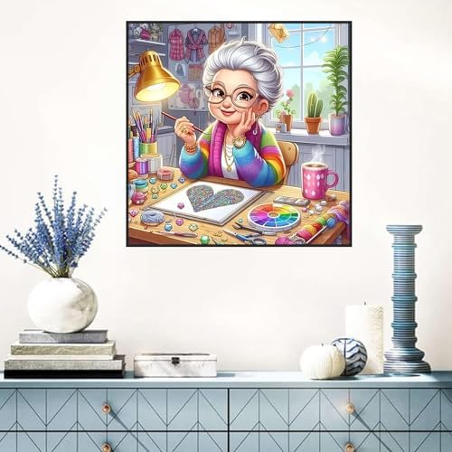 Benjenes Grand Mother Diamond Art Kits for Adults, Diamond Painting Kits