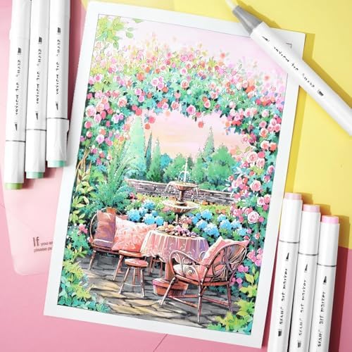 SFAIH Art Pastel Alcohol Markers Chisel & Fine Tip - 51 Dreamy Colors