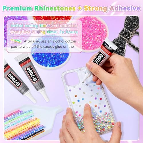28000 Pcs Color Rhinestones Bedazzling Kit, Dark Black Resin Jelly Gems