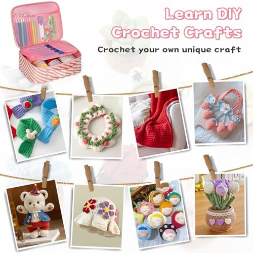GMAK Crochet Kit for Beginners Adults, All in One Crochet Set Include Yarns