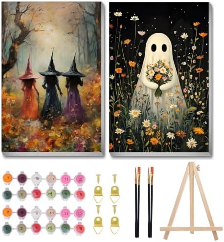 Halloween Paint by Numbers with Frame, Paint by Numbers for Adults 8x12 in