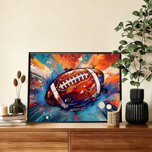 AUKELHJ Football Diamond Art Kits for Adults, Diamond Painting, 12x16 Inch