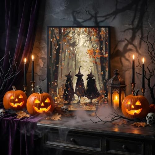 Halloween Paint by Numbers Kit for Adults,Witch Paint by Number 12x16 inch