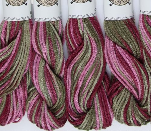 KCS Big skeins of 25 Meters Size 25 Color Variegated Cross Stitch Stranded Threads,6 skeins,4504