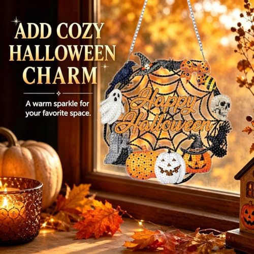 Halloween Hanging Diamond Art Kits for Adult Diamond Painting Kit Pendant