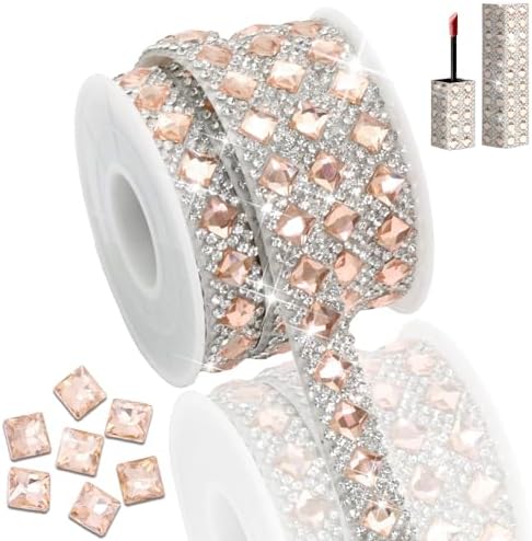 Champagne Rhinestone Ribbon Roll Glass Gem 1 CM Wide Crystal Trim