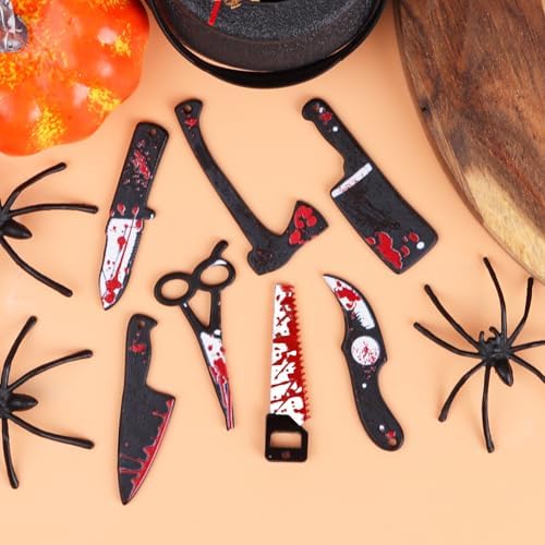 FOIMAS 28pcs Mini Fake Knife Halloween Knife Flatback Charm Knives for Halloween Craft Jewelry Making Supply Home Decoration