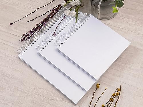 potricher 8 x 8 Inch DIY Scrapbook Album 80 Pages with Kraft Paper, White | Thick Kraft Paper Scrap Book Photo Albums, Memory Book for Wedding, Anniversary, Baby, Family, Travel, DIY Projects