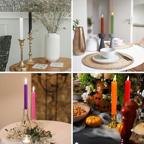 PTSGCAI 20 Pack 8x8 Inch Beeswax Candle Making Kit, Cotton Wick 18 feet & Stencil - Create Your Own Unique Beeswax Candles