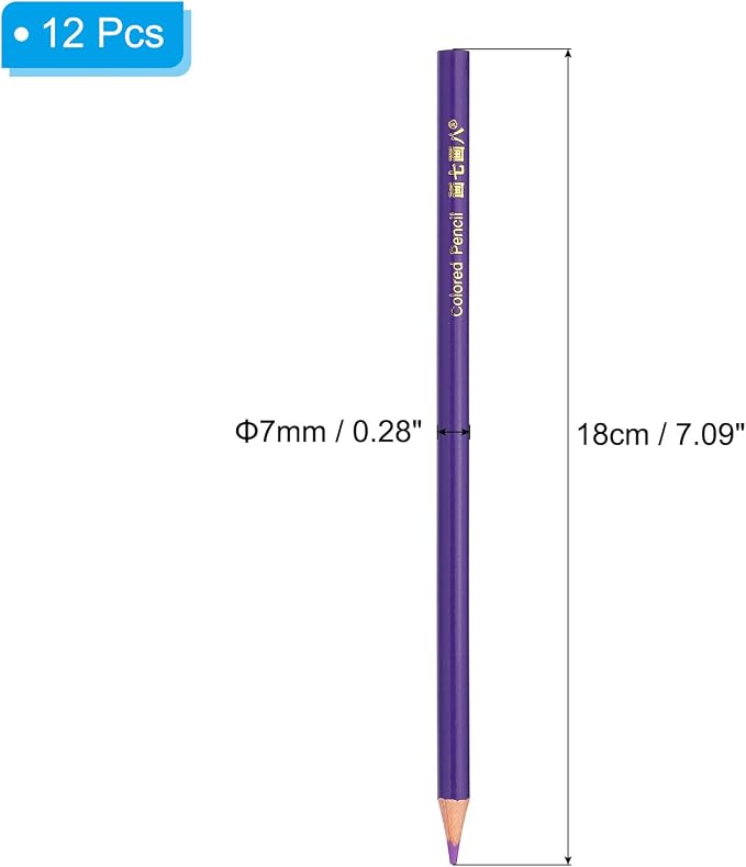 PATIKIL Purple Colored Pencils Set,12 Pcs Oil Color Pencils Wooden Coloring Drawing Pencil for Artists Art Painting