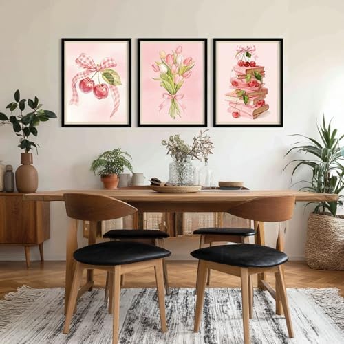 Gemozaic 3 Pack Pink Bow Diamond Art Kits for Adults, 12 x 16 Inch