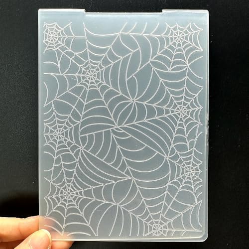 3D Plastic Embossing Folder Template Spider Web Texture A6 Size for Card Making DIY Scrapbooking Paper Crafting Handmade Crafts Scrapbooking Arts Supplies Scrapbook Decor