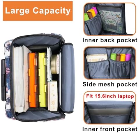 YOREPEK Large Rolling Craft Bag Wheels, Briefcase Gift for Crafter Teacher
