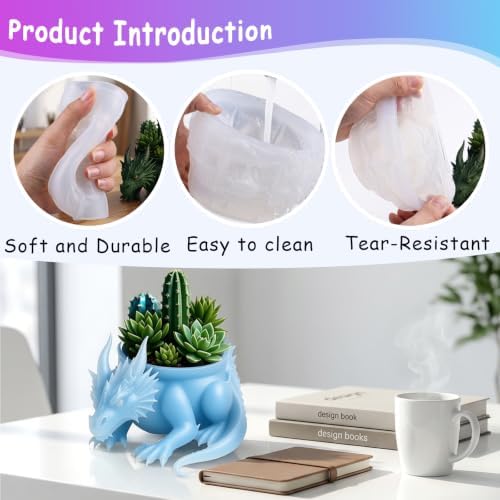 3D Dragon Epoxy Resin Silicone Mold Reptiles Animal Casting Mold