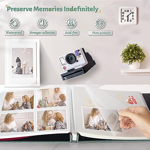 Artfeel Photo Album Self Adhesive Scrapbook,120 Pages Large Photo Book for 4x6,5x7,8x10 Pictures,DIY Album for Baby Wedding Family Travel Birthday,with Metallic Pen and Scraper