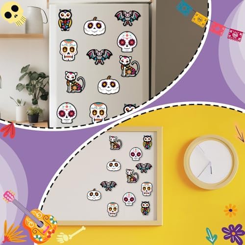 Haooryx Day of The Dead Sugar Skull DIY Magnet Stickers Paper Craft Kit