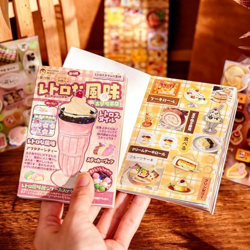 Vintage Japanese Sticker Book for Adults – 30 Sheets Aesthetic Cute Sticker Book for Scrapbooking & Journaling, Scrapbook Sticker Book, Girlhood DIY Crafts, Sticker Books for Adults