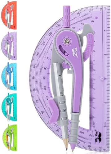 Mr. Pen- Geometry Compass and Protractor Set, 6 Inch Compass