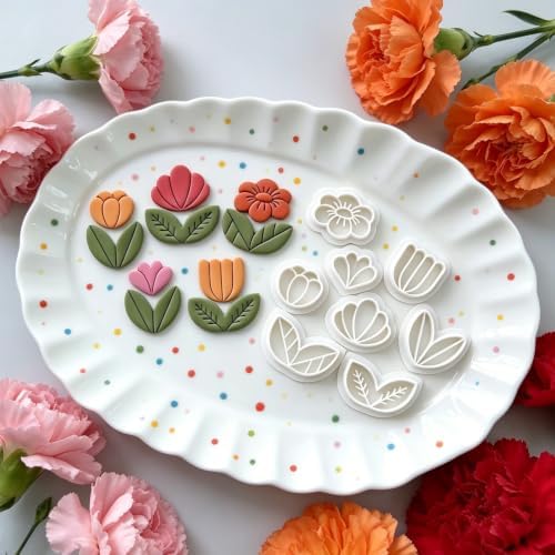 10 Pcs Flower Polymer Clay Cutters for Earrings Making