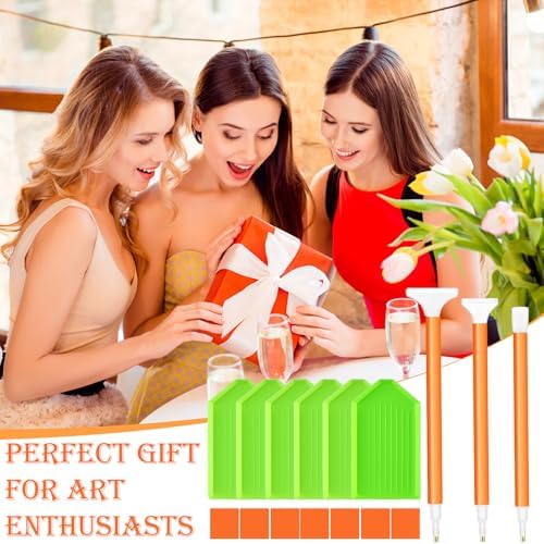 Affrolling 90 Pcs Diamond Art Tools, Drill Pens Trays Glue Clay