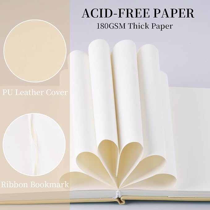 5.7x4.1in Hardcover Blank Sketchbook for Drawing 180gsm 96Pages,Beige
