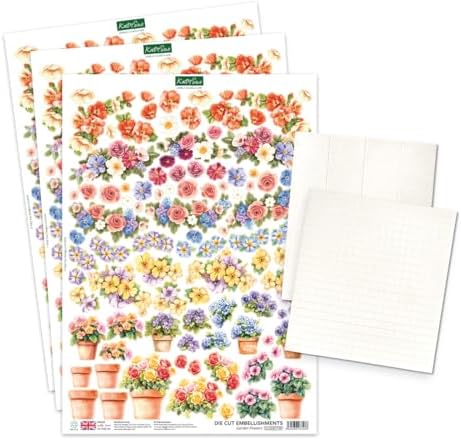 Katy Sue Arched Floral Windows & Doors Card Making Kit, Makes 12 Handmade Cards – inc Die Cut Cards, Decoupage, Envelopes, Foam Pads, Verse Stickers & Instructions, for Card Making & Papercrafting