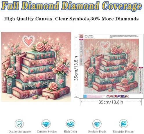 Dugsmgd Book Diamond Art Kits for Adults, Pink Diamond Painting 14x14in