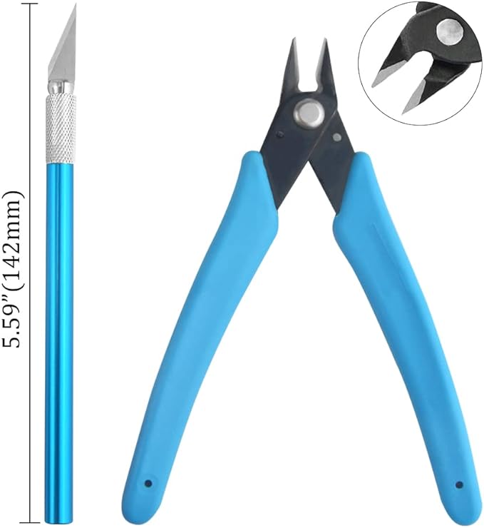 Professional 8 PCS Model Tools Kit Modeler Basic Tools Craft Set Hobby Building Tools Kit for Gundam Car Model Building Repairing and Fixing(A) (Pack of 2)